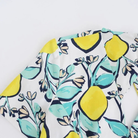 Draper James Lemon Orchard Love Circle White & Yellow Fit & Flare Dress 12 - Picture 12 of 15